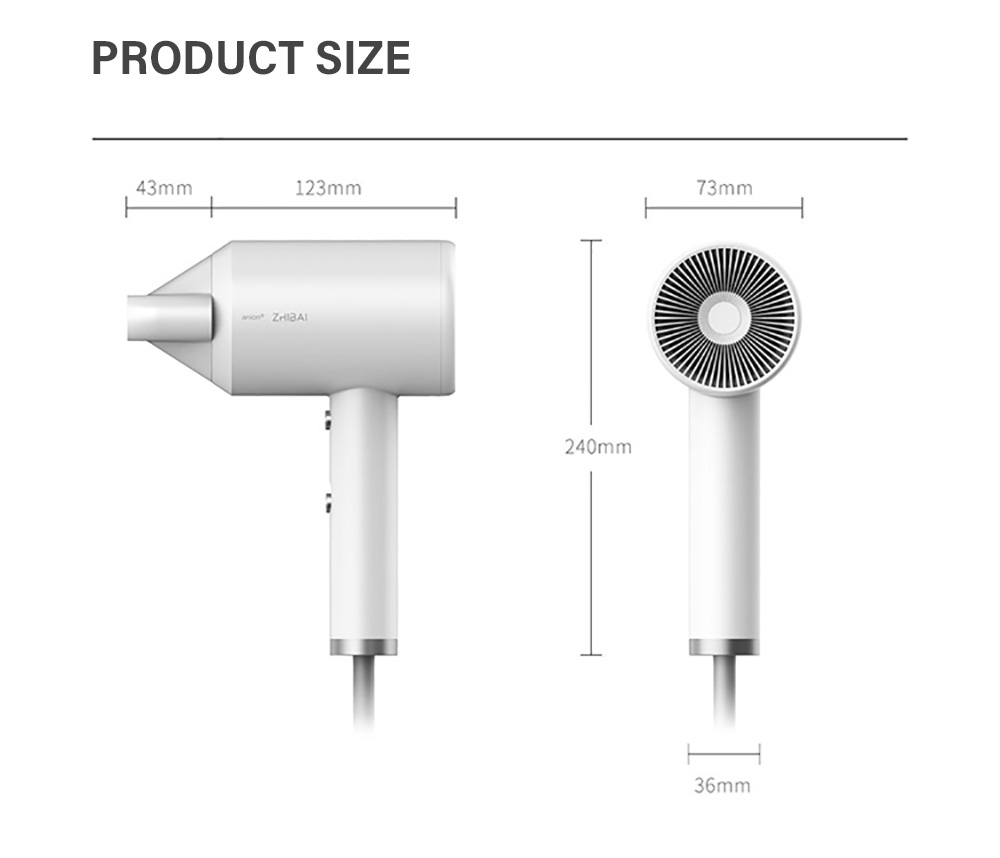 ZHIBAI HL3 Household High-power Portable Negative Ion Hair Dryer From Xiaomi Youpin