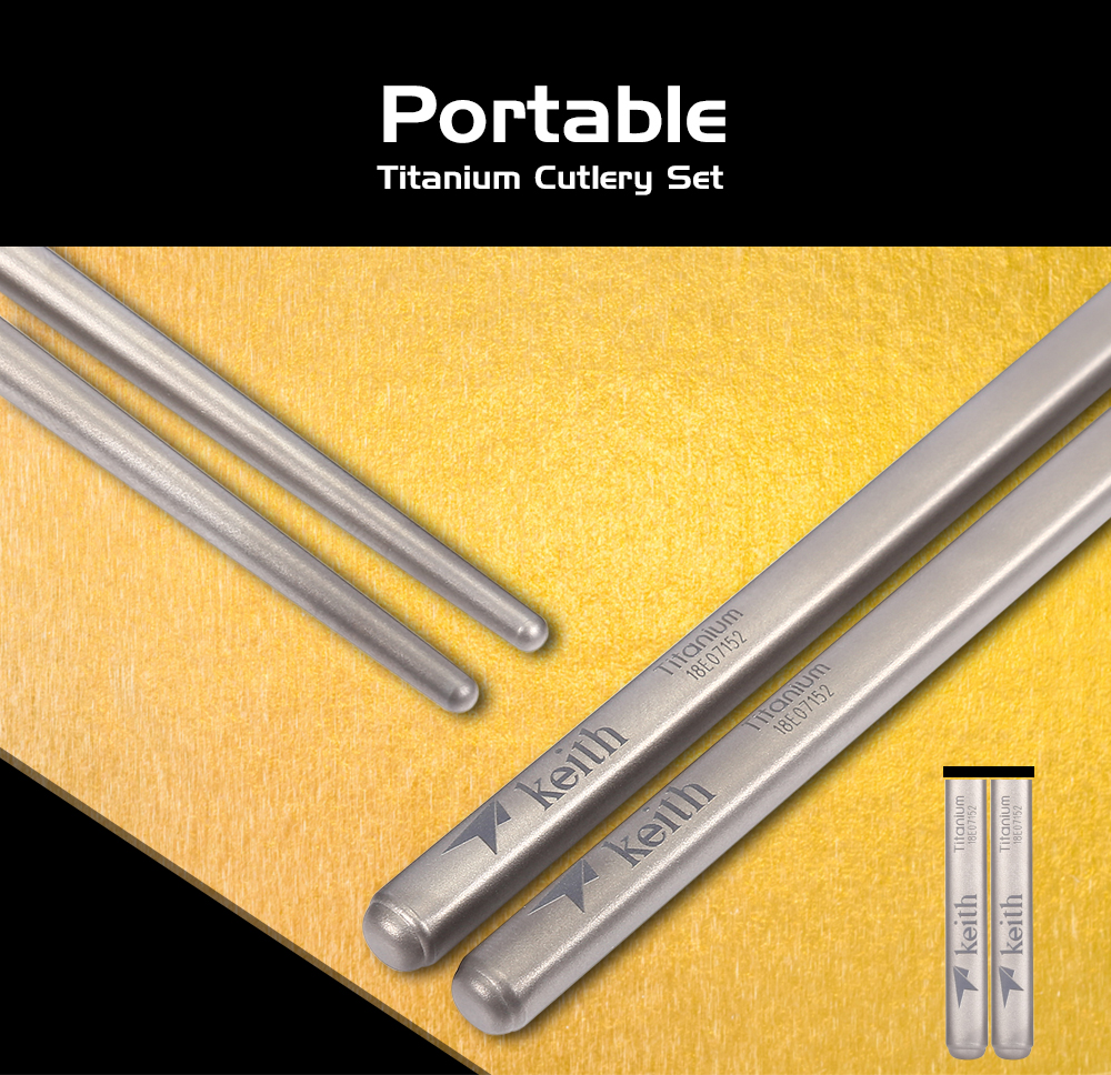 Keith Outdoor Portable Titanium Chopsticks Lightweight Tableware