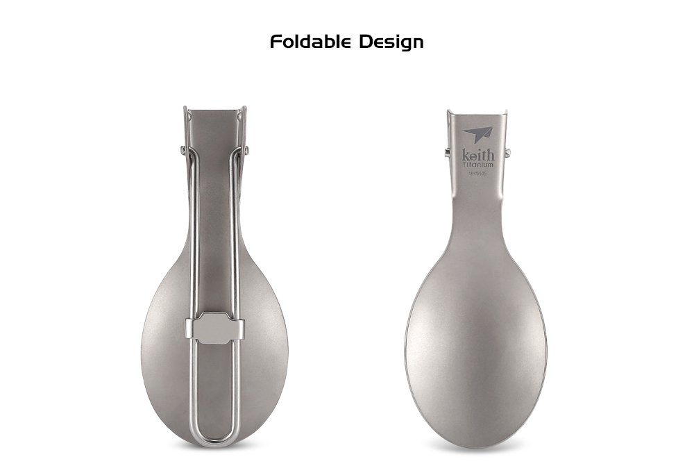 Keith Outdoor Tableware Portable Foldable Titanium Spoon