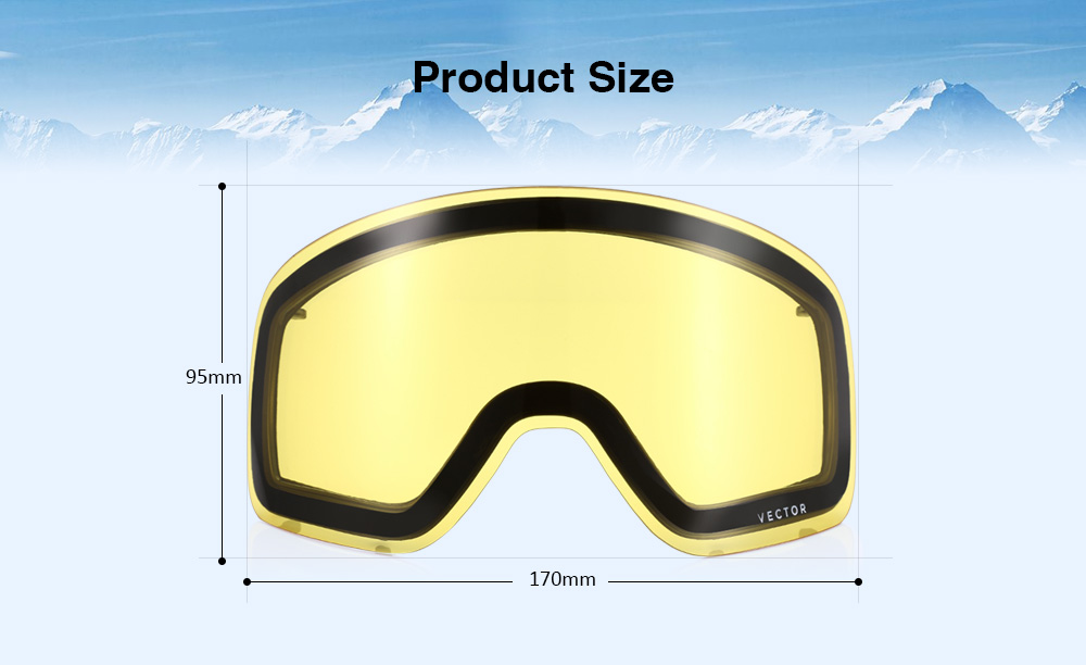 vector Double-layer Anti-fog Original Replacement Lens for Ski Goggles