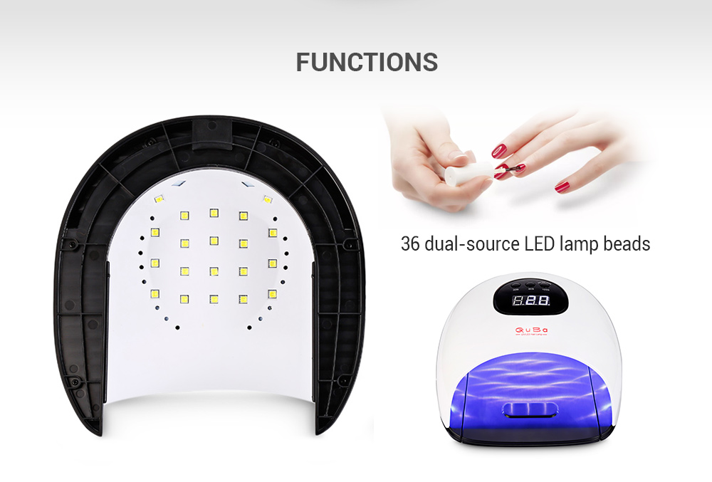 72W 36 LEDs UV LED Manicure Tool Curing Nail Gel Dryer Lamp for Home Salon