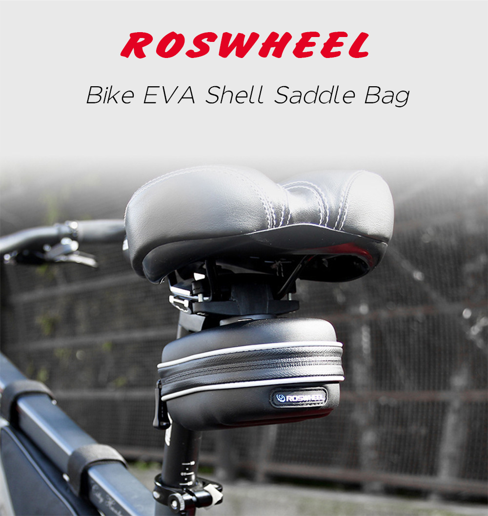 ROSWHEEL Bike Saddle Water Resistant Tough EVA Shell Cycling Bag