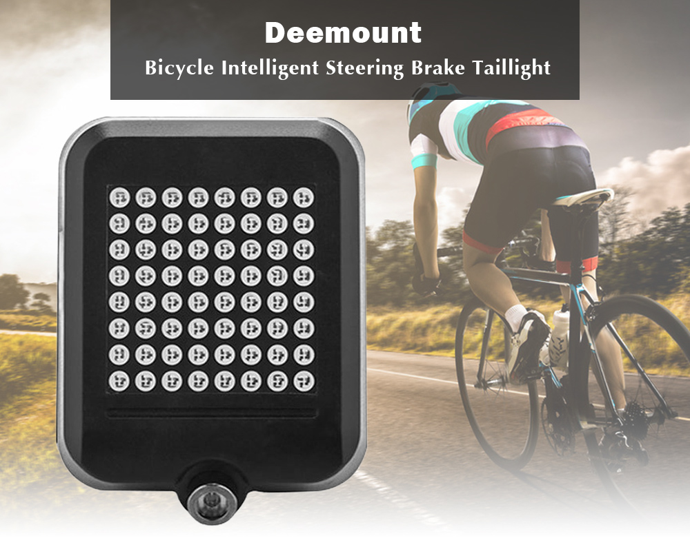Deemount Bicycle Taillight USB Charging Intelligent Steering Brake Safety Light