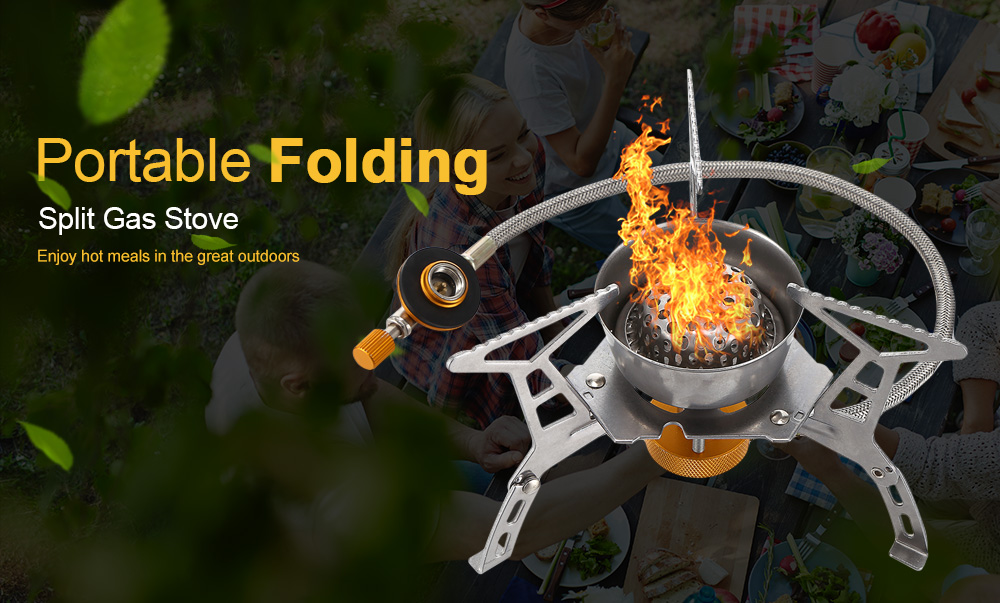 Outdoor Portable Folding Camping Windproof Split Stove Gas Burner