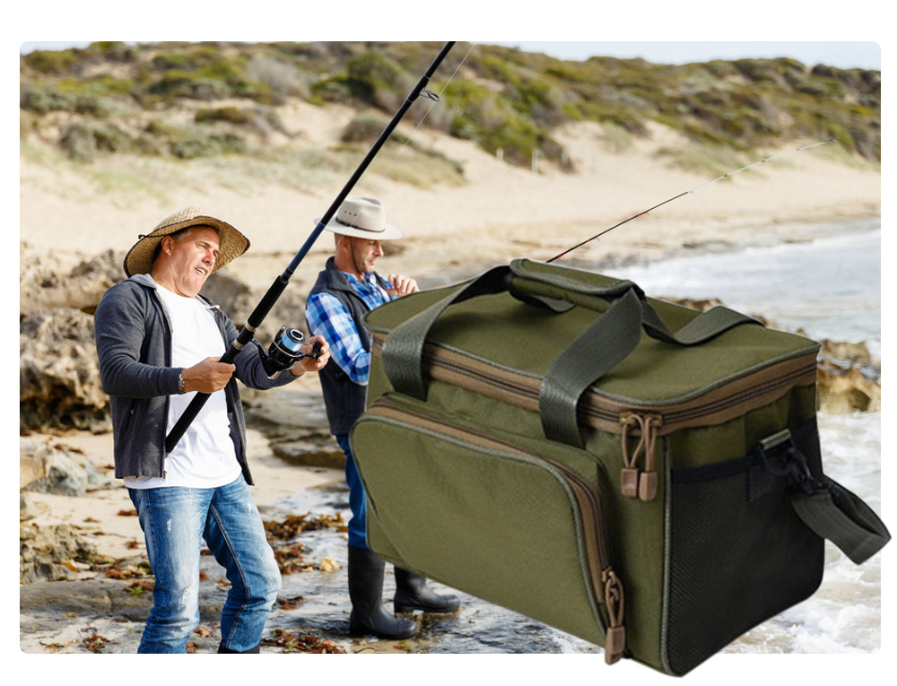 Portable Multifunctional Canvas Fishing Shoulder Bag