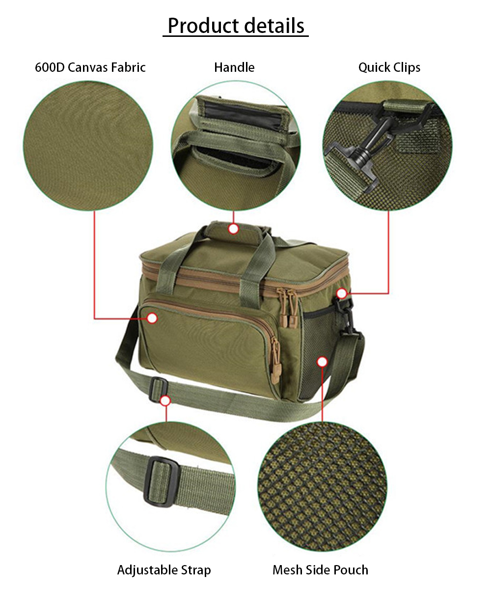 Portable Multifunctional Canvas Fishing Shoulder Bag