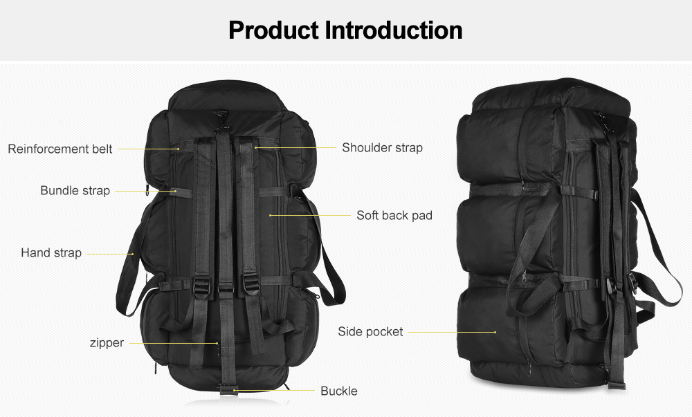 90L Outdoor Mountaineering Bag Military Hiking Travel Rucksack
