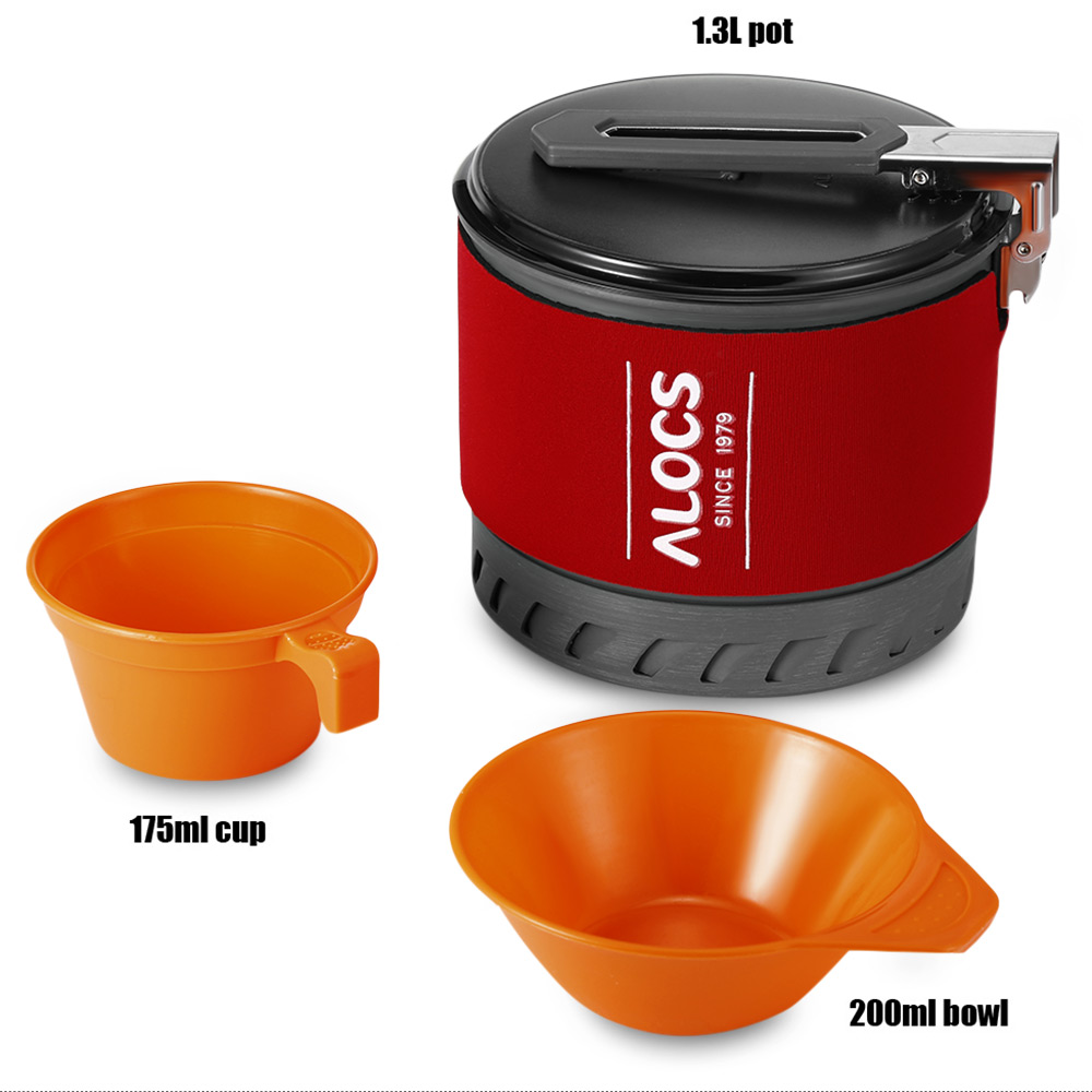ALOCS CW - S10 1 - 2 Person Outdoor Fast-heating Pot Camping Cookware with Bowl Cup