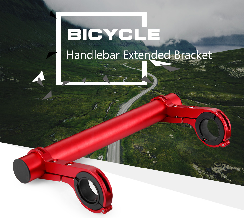 Bicycle Handlebar Extended Bracket Headlight Mount Bar Computer Holder