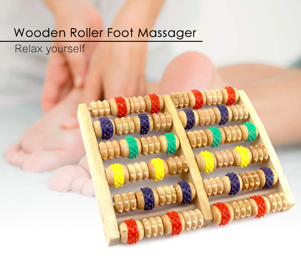 Wooden Foot Massager Roller Reflexology for Stress Fitness