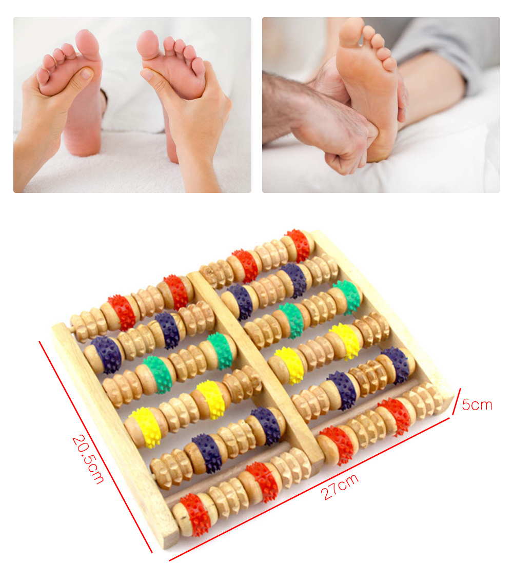 Wooden Foot Massager Roller Reflexology for Stress Fitness