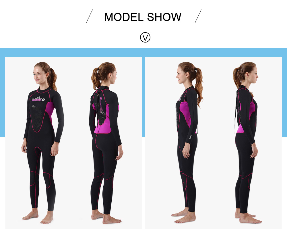 SLINX 3mm Female Long Sleeves Warm Surfing Diving Wetsuit