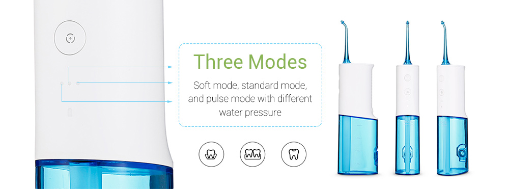 SOOCAS W3 IPX7 Waterproof Portable Oral Irrigator 230ml Water Tank Constant Pulse Pressure