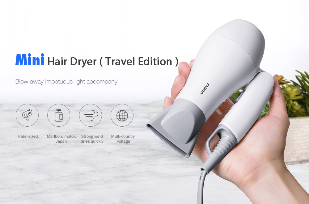 HD - 066W Xiaomiyoupin Yueli Light Travel Mini Hair Dryer