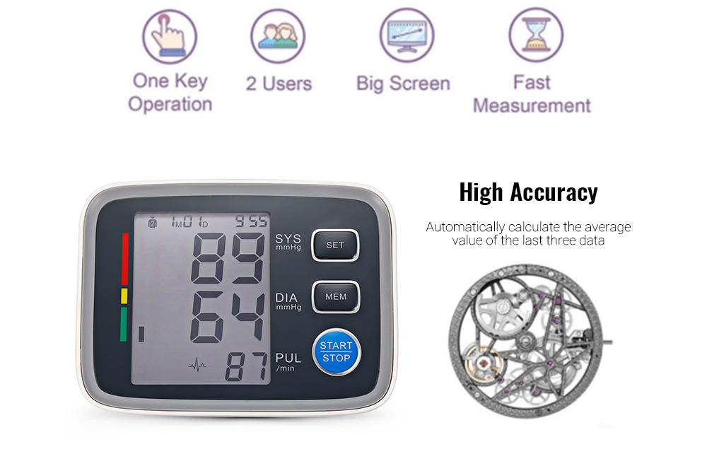 AlphagoMed U80EH Upper Arm Electronic Blood Pressure Monitor Automatic Tonometer 