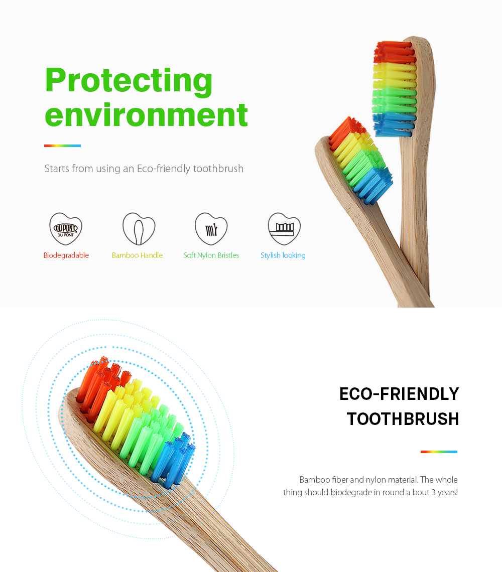 Eco-friendly Bamboo Charcoal Infused Toothbrush