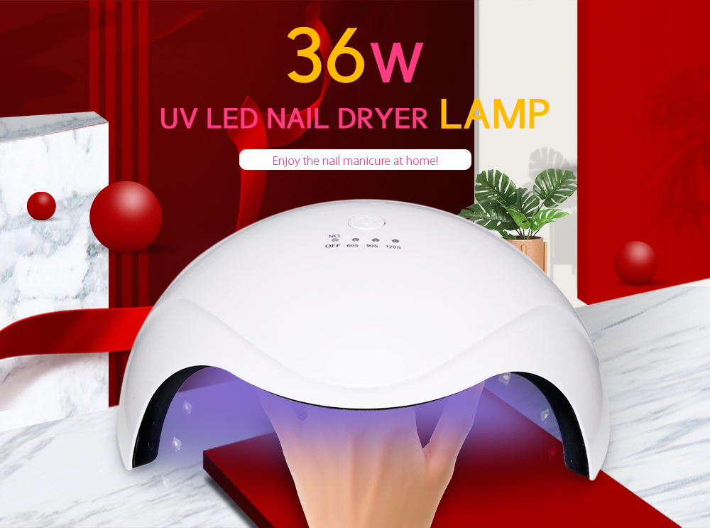 T1 36W 12 LEDs UV LED Manicure Tool Curing Nail Gel Dryer Lamp