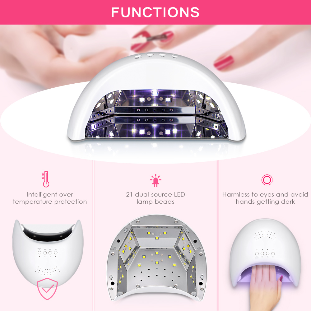 S6 24W / 48W 21 LEDs UV LED Manicure Tool Curing Nail Gel Dryer Lamp