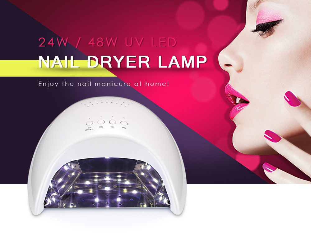 S6 24W / 48W 21 LEDs UV LED Manicure Tool Curing Nail Gel Dryer Lamp