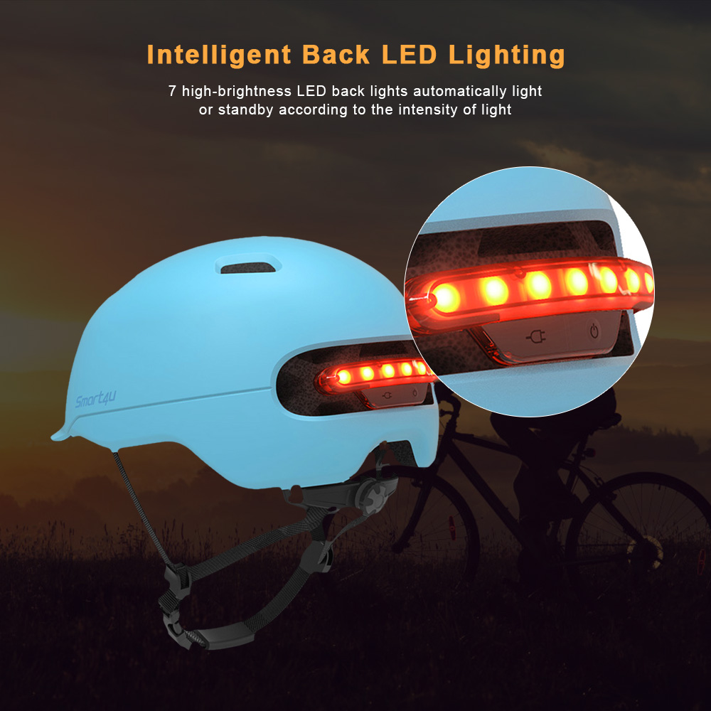 Smart4u SH50 Cycling Helmet Intelligent Back LED Light for Bike Scooter