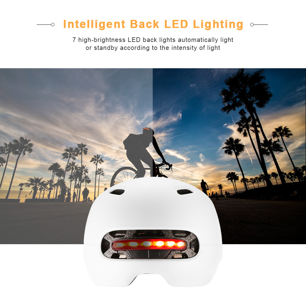 Smart4u SH50 Cycling Helmet for Bike Scooter with Intelligent Back LED Light Brake Warning