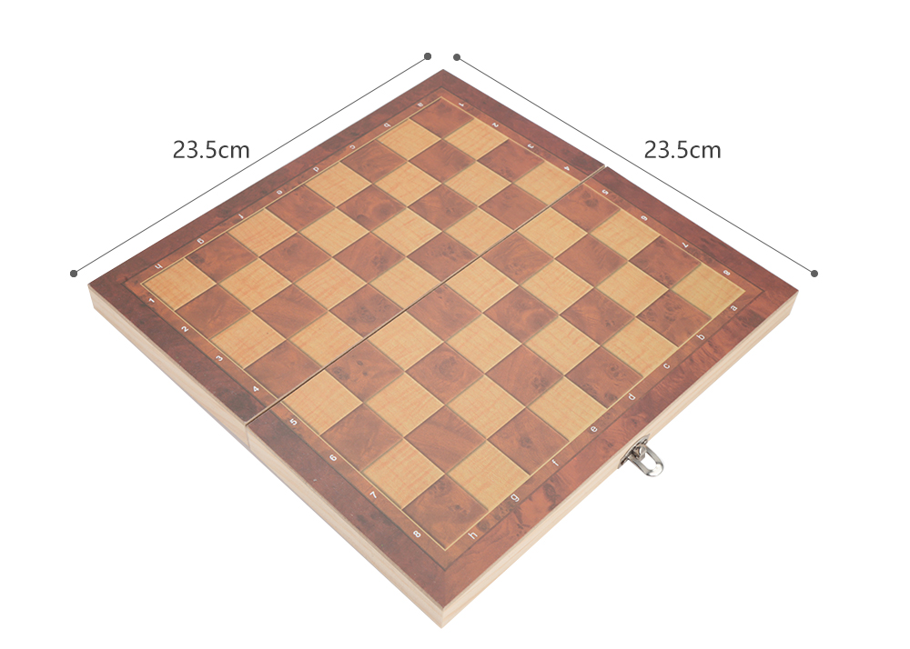 3-in-1 Portable Folding Board Wooden International Chess Set