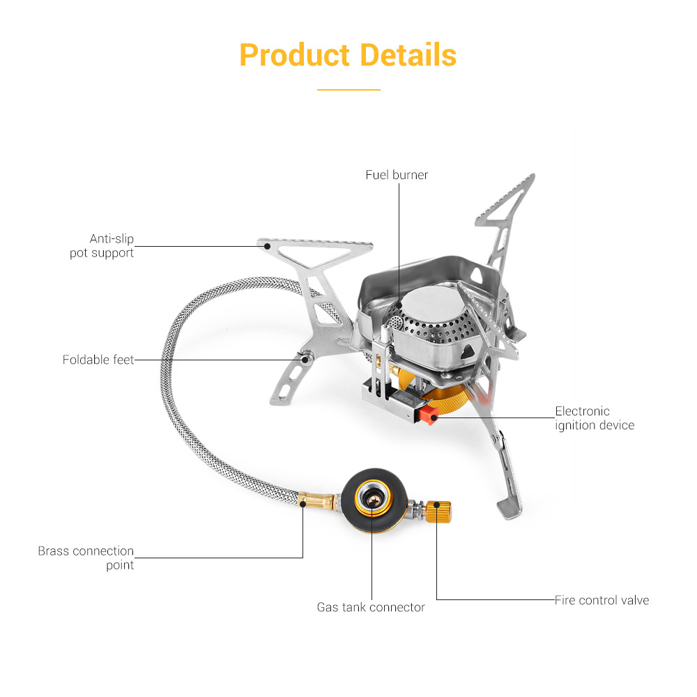 Outdoor Camping Folding Windproof Split Stove Portable Gas Burner