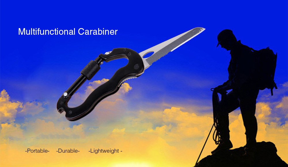 Outdoor Multifunctional Survival Tool 6-in-1 Carabiner