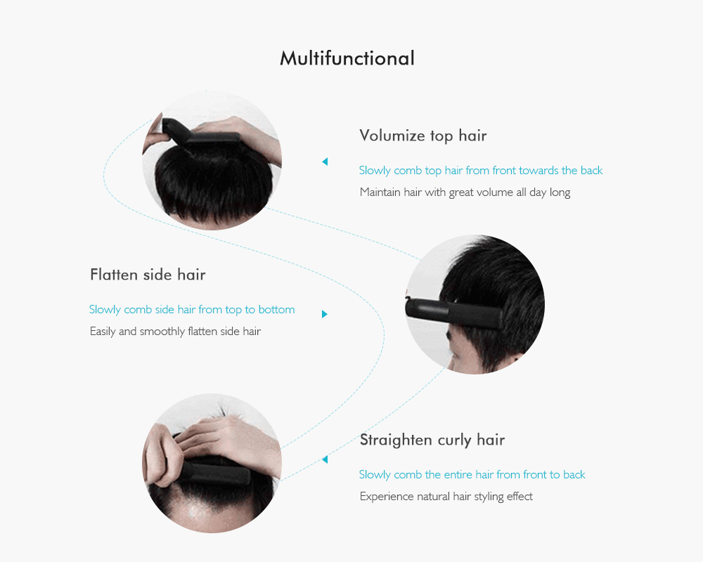 Multifunctional Men Hair Styling Comb Roll Straight Style