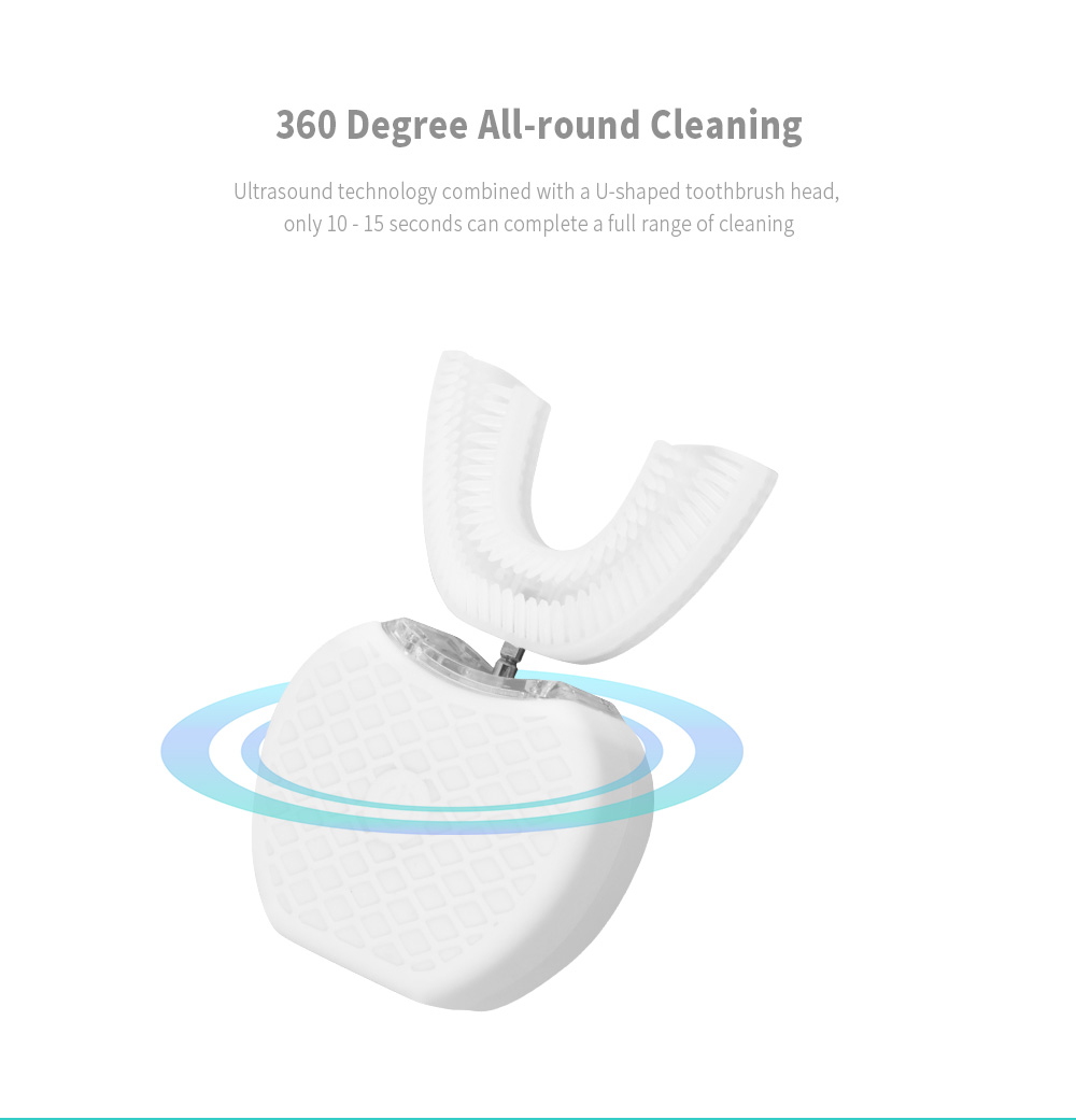 360 Degree Electric Automatic Ultrasonic Toothbrush U Type Cleaner