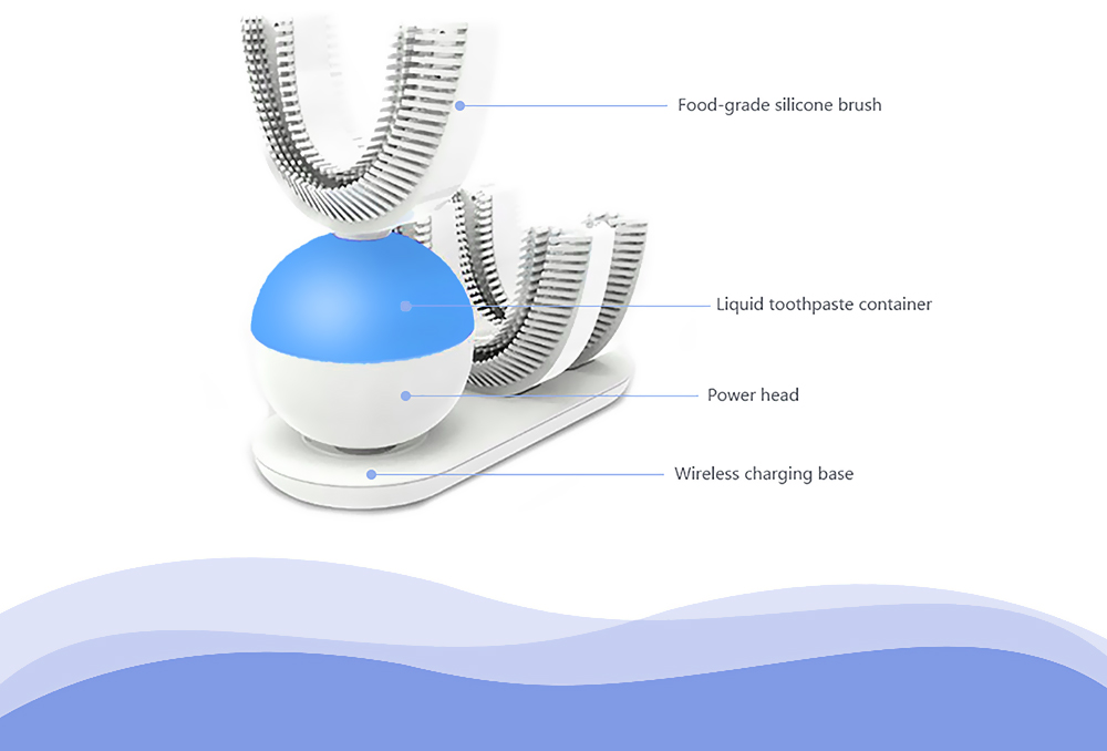 U-Shape Automatic Electric Toothbrush 360º Ultrasonic Teeth Cleaner for Lazy People
