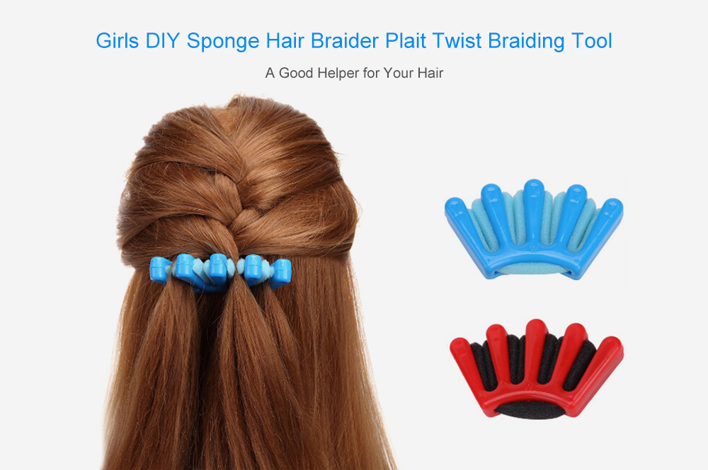 Girls DIY Sponge Hair Braider Plait Twist Braiding Tool 1pc