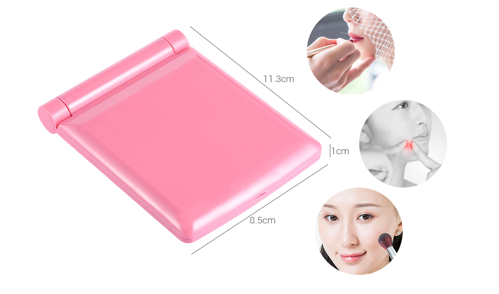 Makeup Cosmetic Folding Portable Compact Pocket Mirror with 8 LED Lights Lamps