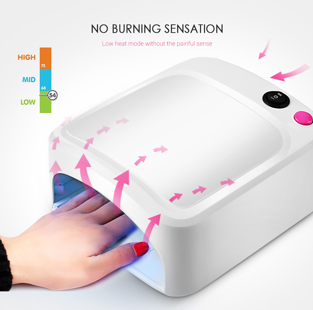 36W LED Nail Dryer Gel Curing UV Baking Lamp with Sliding Tray