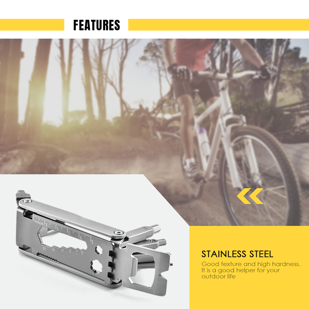 17-in-1 Multi-function Stainless Steel Bicycle Repair Tool
