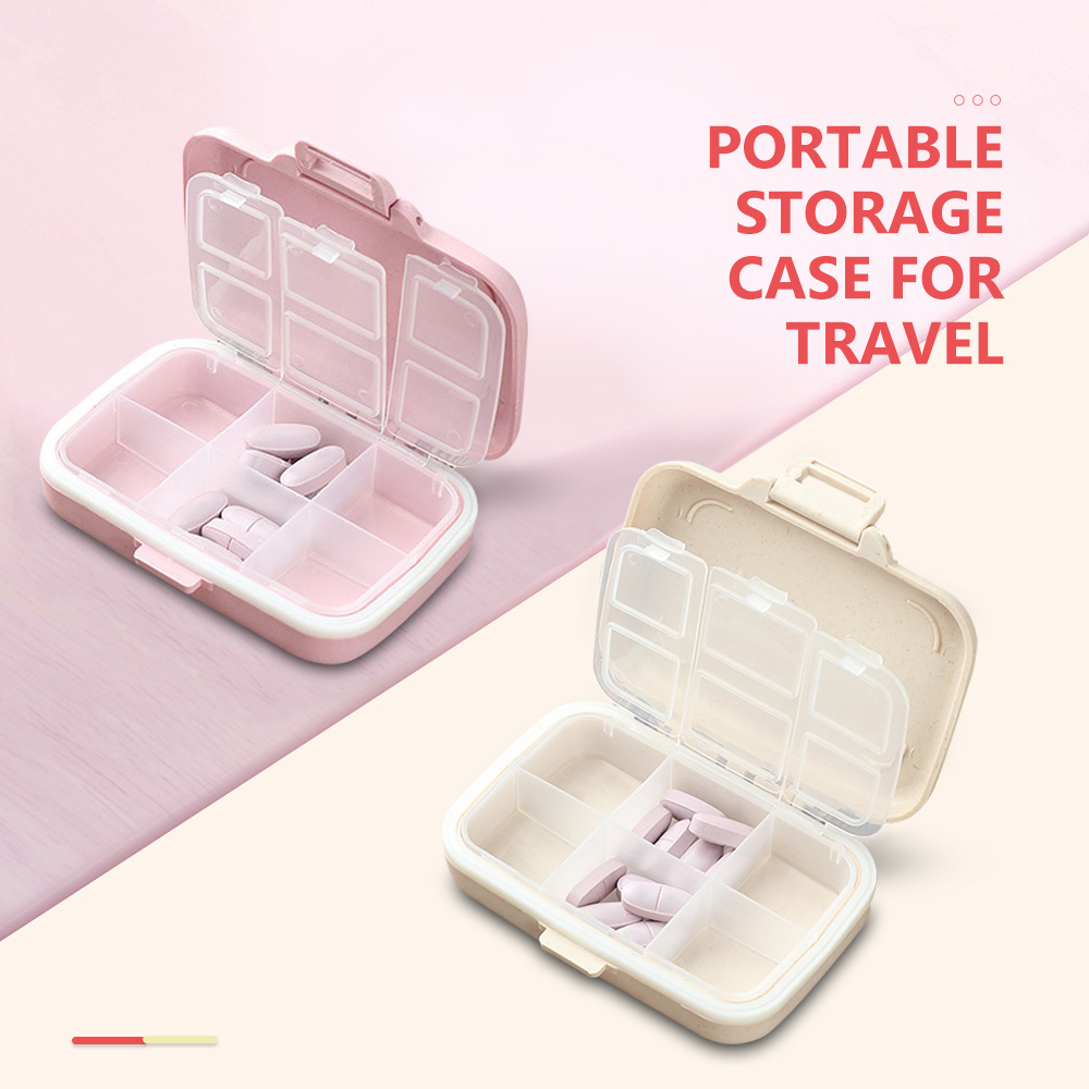 Portable Pill Box Mini Jewelry Tool Dispensing Travel Portable Creative Storage Grain Fiber Case