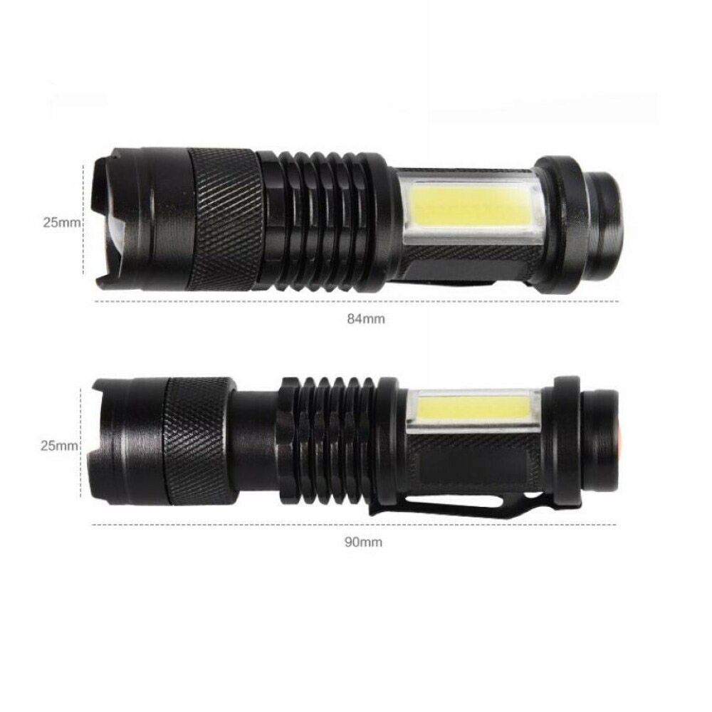 Outdoor Portable Double Lamp Adjustable Focus Light Flashlight