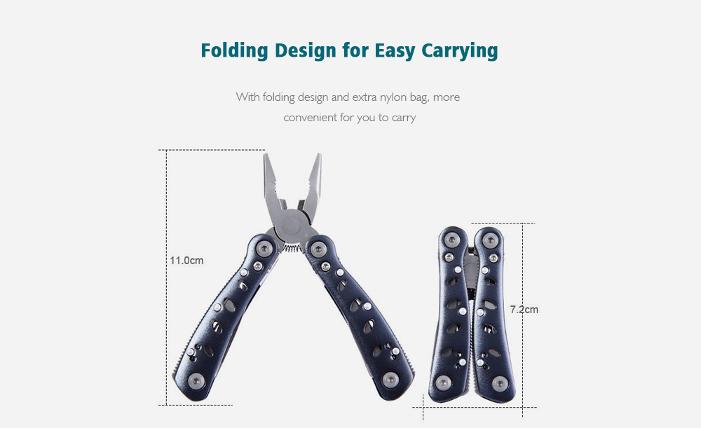 GANZO 2019S / G101 - S Mini Pliers 10 in 1 Multifunctional Outdoor Camping Toolkit with Nylon Sheath