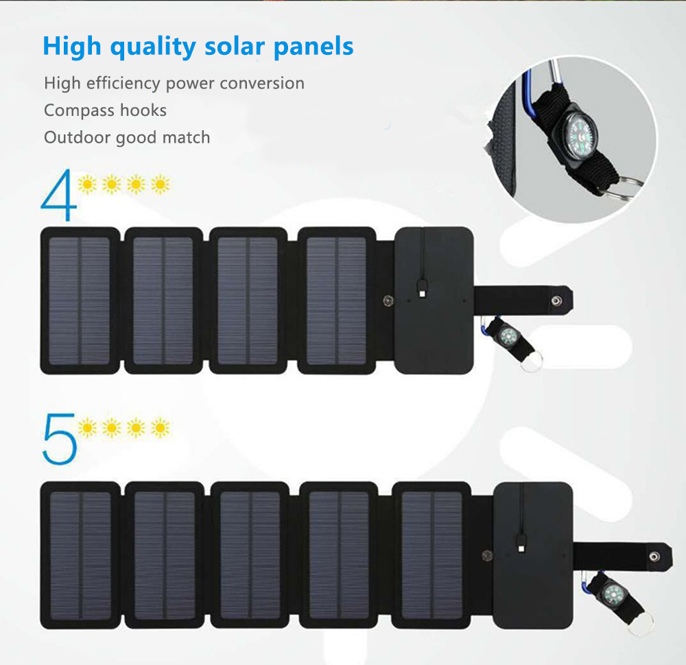 Outdoor Solar Charging Panel Removable Folding Mobile Phone Charger