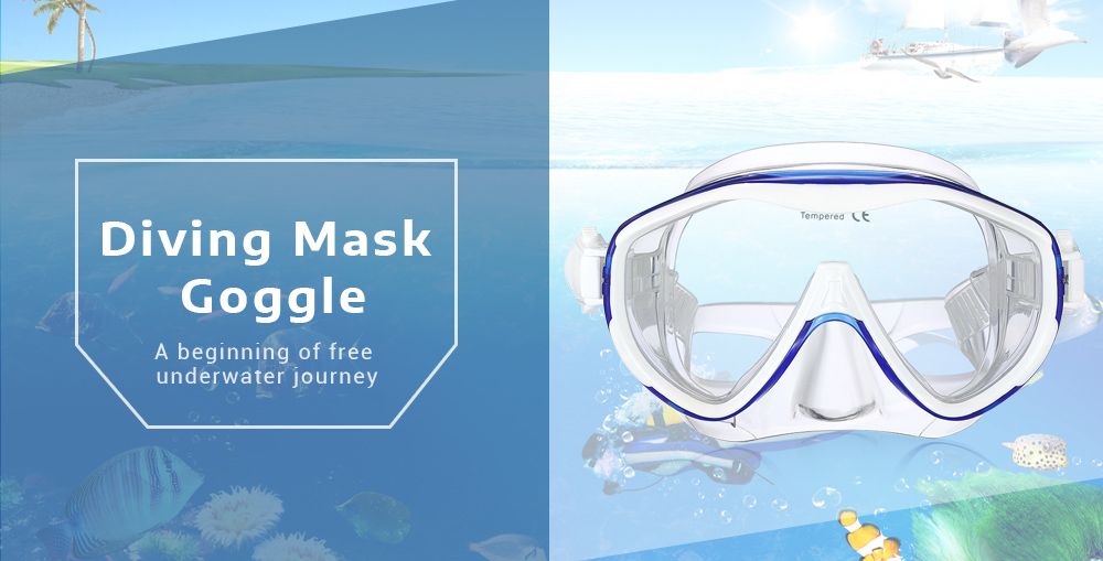 WHALE MK - 100 Adult Silicone Diving Seal Mask Goggles with Good Vision