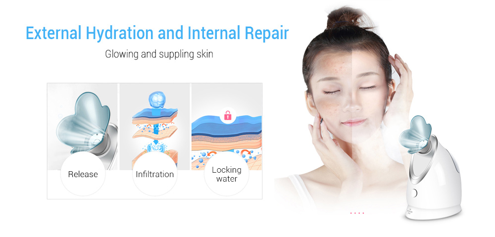 K_SKIN KD2330 Hot Ionic Facial Steamer Home SPA Face Skin Care Humidifier