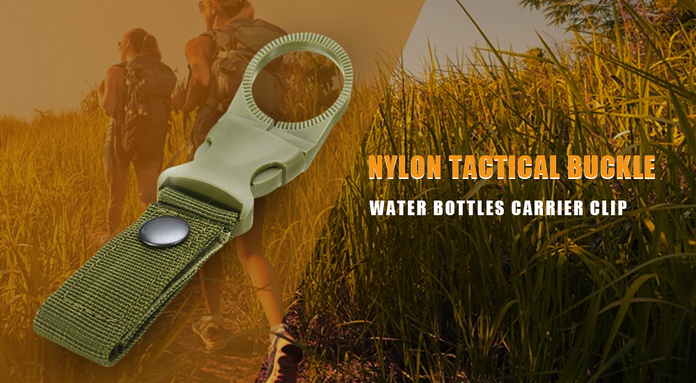 Outdoor Tactical Nylon Webbing Water Bottle Hang Buckle Multi-function Carabiner