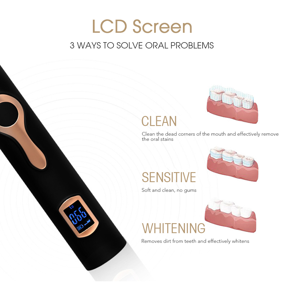 608 Magnetic Suspension LCD Electric Toothbrush