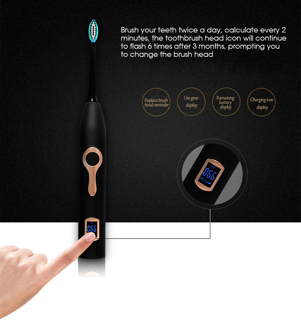 608 Magnetic Suspension LCD Electric Toothbrush