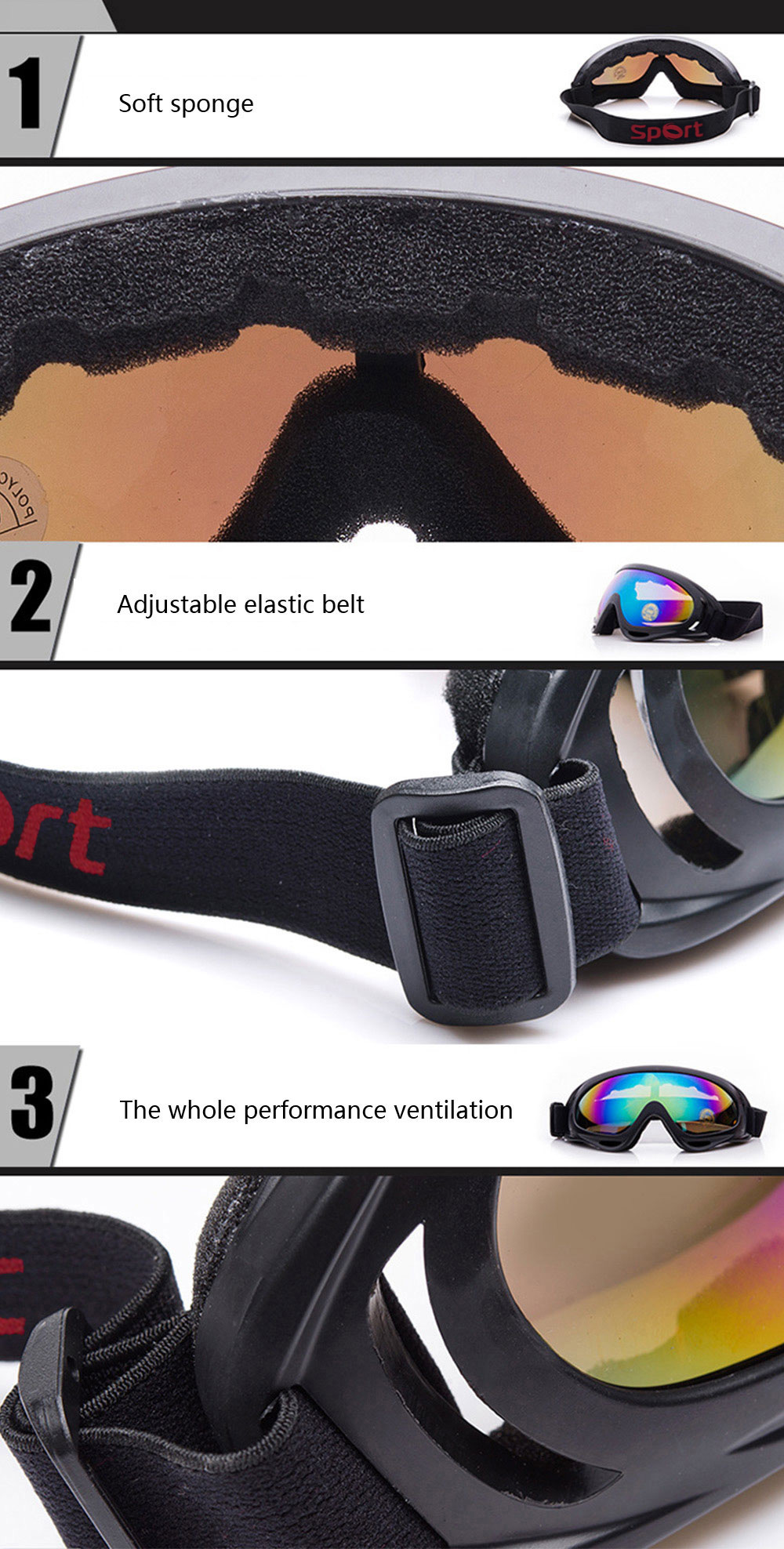 Robesbon UV400 Cycling Eyewear Outdoor Cycling Motocross Goggles Bicycle Bike Protection Sports Sunglasses