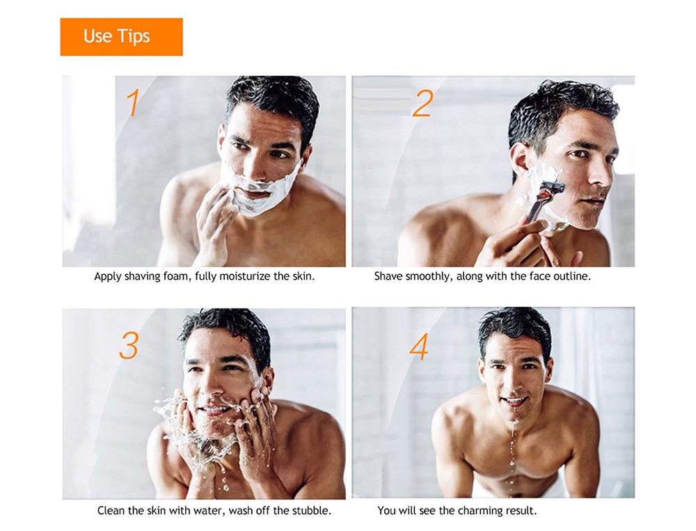 5 Layers Blades Shaving Razor Shaver Heads for Men 4pcs