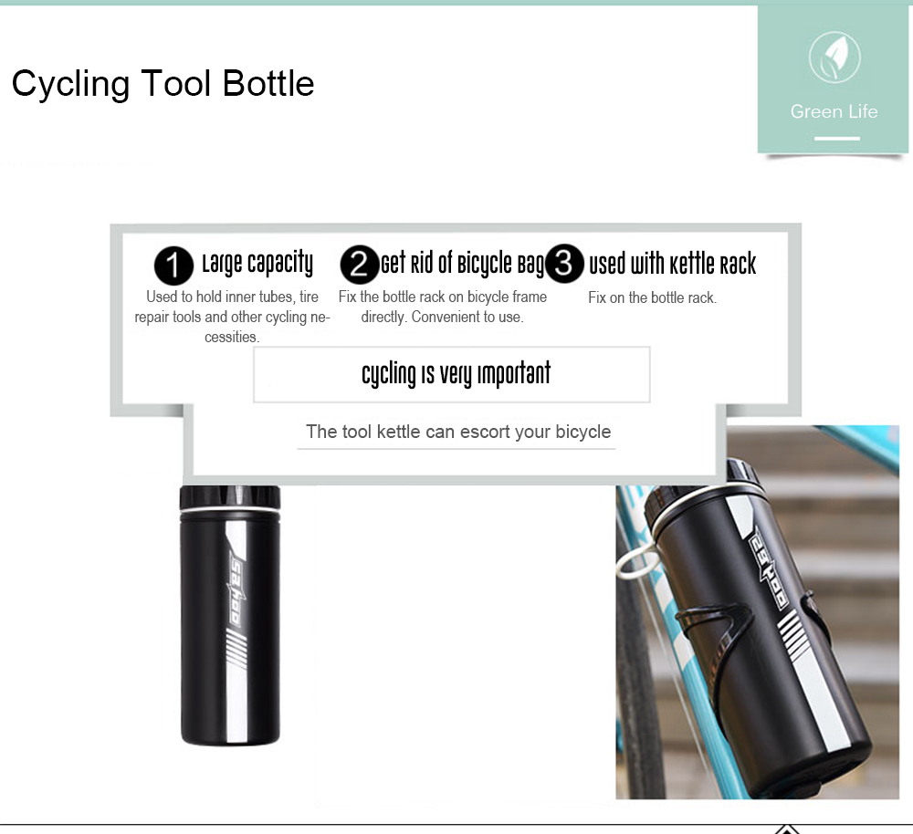 SAHOO Portable Outdoor Bicycle Repair Tool Capsule Box Key Storage Bottle