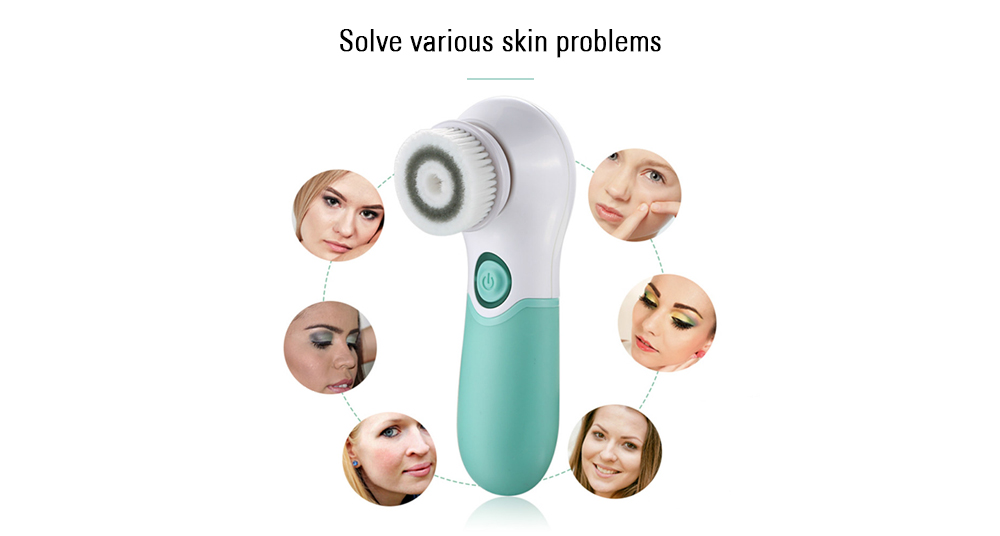 TOUCHBeauty TB - 14838 Electric Facial Brush Adjustable Waterproof Face Cleansing Device with 3 Heads