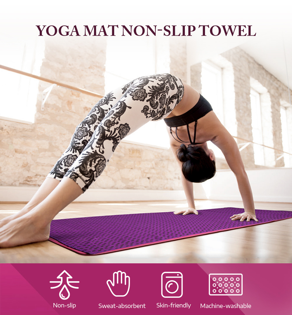 Yoga Mat Towel Blanket Non-slip Microfiber Surface with Silicone Dots