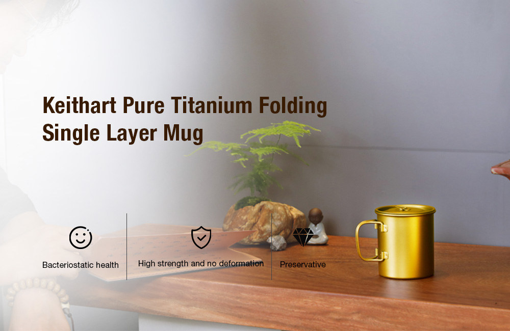 Keithart Ti3211 Pure Titanium Folding Single Layer Mug